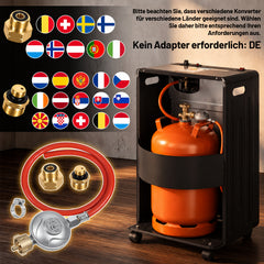 Ikodm Gasheizer 4200W, Elektroheizung 1260W, Infrarot Keramikbrenner, Gas Heizstrahler inkl. Gasdruckregler & Gasschlauch, Gasheizofen, Butan- oder Propangasflaschen bis 15kg