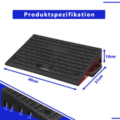 Ikodm 2x Auffahrrampe Gummi mit Griff Autorampe Verladerampe Bordsteinrampe 2000KG