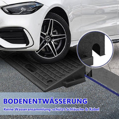 Ikodm 2x Auffahrrampe Gummi mit Griff Autorampe Verladerampe Bordsteinrampe 2000KG