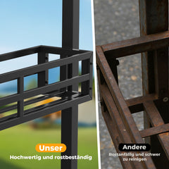 Ikodm Grillpavillon mit Markise Grillunterstand mit 2 Seitenregalen