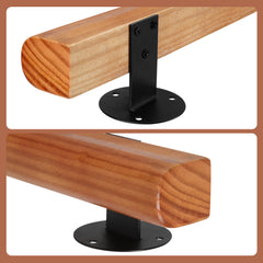 Ikodm Handlauf Kiefernholz, Geländer Wandmontierte Treppengeländer, Halbrunde Wood