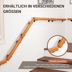 Ikodm Handlauf Kiefernholz, Geländer Wandmontierte Treppengeländer, Halbrunde Wood