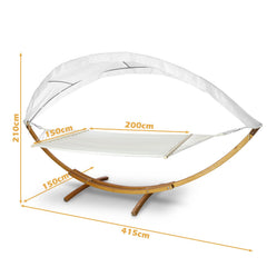 Ikodm Hängematte Hammock Holz mit Gestell Sonnendach