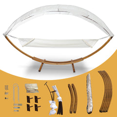 Ikodm Hängematte Hammock Holz mit Gestell Sonnendach