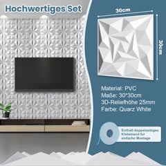 Ikodm 3D Wandpaneele Hartes 3D-Profil-Kunststoff für Raumgestaltung