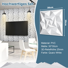 Ikodm 3D Wandpaneele Hartes 3D-Profil-Kunststoff für Raumgestaltung