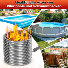 Ikodm Pool Heizspirale, Poolheizung mit Edelstahl Heizspirale