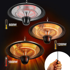 Ikodm Heizstrahler Outdoor 1800 W, 3 Heizstufen, IP55, Carbon-Heizröhre
