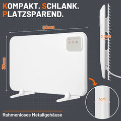 Ikodm Infrarotheizung Heizung App/Wifi Elektroheizung Thermostat Heizgerät