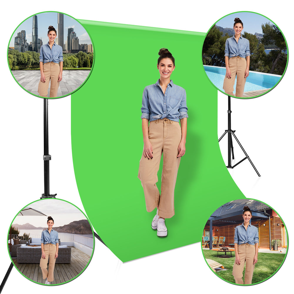 Ikodm Verstellbares Fotostudio Hintergrundsystem mit 3 Hintergründen