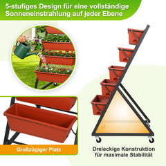 Ikodm Hochbeet Vertikalbeet 5-stöckiges mit Blumenkasten