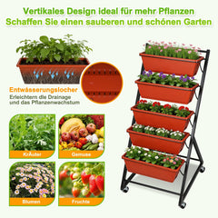 Ikodm Hochbeet Vertikalbeet 5-stöckiges mit Blumenkasten