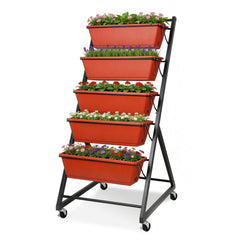 Ikodm Hochbeet Vertikalbeet 5-stöckiges mit Blumenkasten