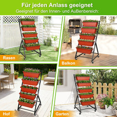 Ikodm Hochbeet Vertikalbeet 5-stöckiges mit Blumenkasten
