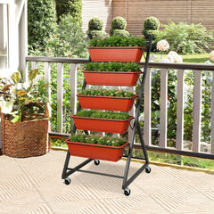 Ikodm Hochbeet Vertikalbeet 5-stöckiges mit Blumenkasten
