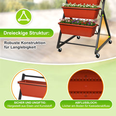 Ikodm Hochbeet Vertikalbeet 5-stöckiges mit Blumenkasten