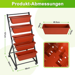 Ikodm Hochbeet Vertikalbeet 5-stöckiges mit Blumenkasten