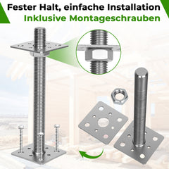 Ikodm 2x Höhenverstellbarer Pfostenträger