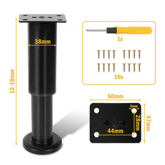 Ikodm 4er Set Möbelfüße Höhenverstellbar 12-18cm