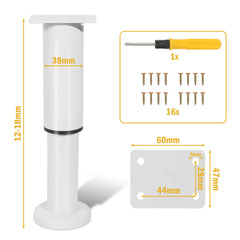 Ikodm 4er Set Möbelfüße Höhenverstellbar 12-18cm