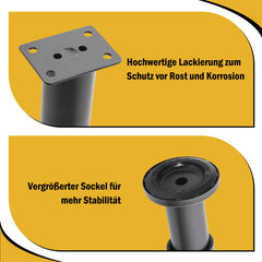 Ikodm 4er Set Möbelfüße Höhenverstellbar 12-18cm