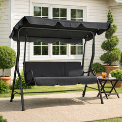 Ikodm Hollywoodschaukel Gartenschaukel 3 Sitzer mit Sonnendach