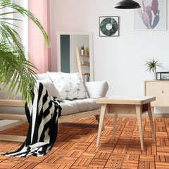 Ikodm Holzfliesen Balkon 30x30cm, Akazienholz Terrassenfliesen 11Stück 1㎡