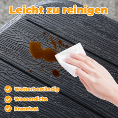 Ikodm Bierzeltgarnitur klappbar 3-teilig Set Tisch & 2X Bierbänke Holzmaserung-Optik Gartentisch