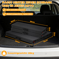 Ikodm Bierzeltgarnitur klappbar 3-teilig Set Tisch & 2X Bierbänke Holzmaserung-Optik Gartentisch