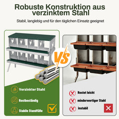 Ikodm Legenest für Hühner aus Metall Abrollnest und Standfüßen