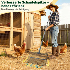 Ikodm Hühnerkotschaufel 4-in-1 Verstellbare Stiel