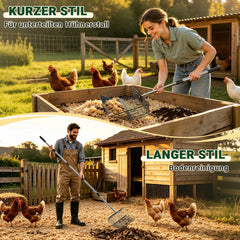 Ikodm Hühnerkotschaufel 4-in-1 Verstellbare Stiel