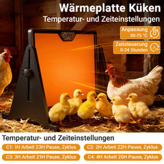 Ikodm Wärmeplatte Küken Hühnerstall Heizung 300W Doppelseitige