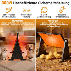 Ikodm Wärmeplatte Küken Hühnerstall Heizung 300W Doppelseitige