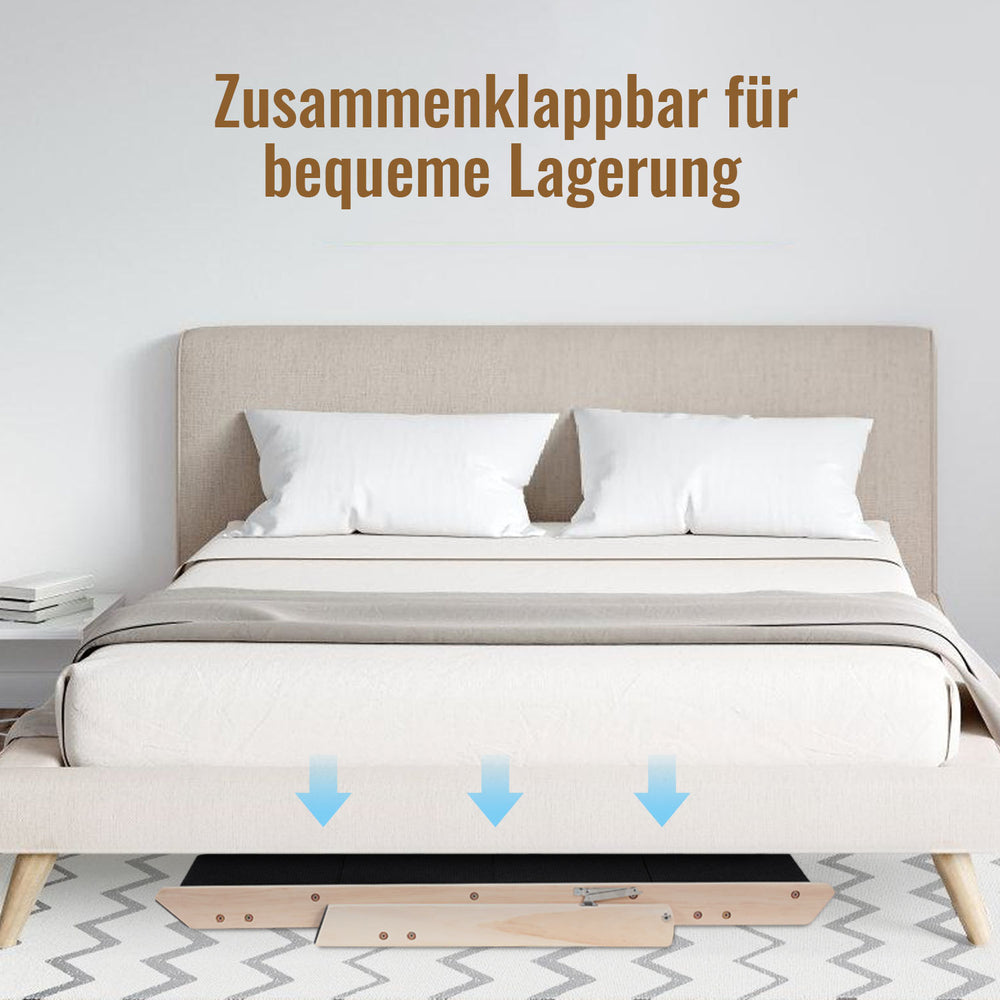 Ikodm 2-in-1 Hundetreppe & Hunderampe aus Holz, 4 Stufen, 65 cm hoch