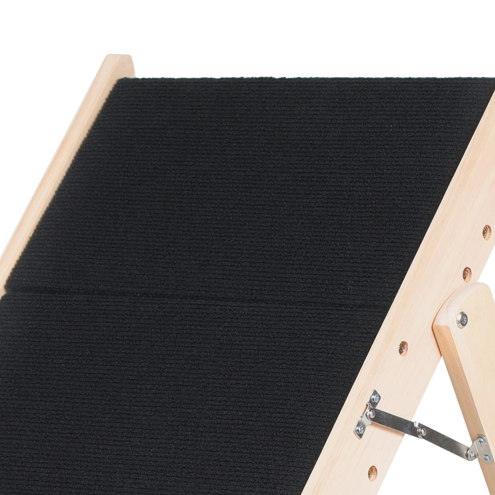 Ikodm 2-in-1 Hundetreppe & Hunderampe aus Holz, 4 Stufen, 65 cm hoch