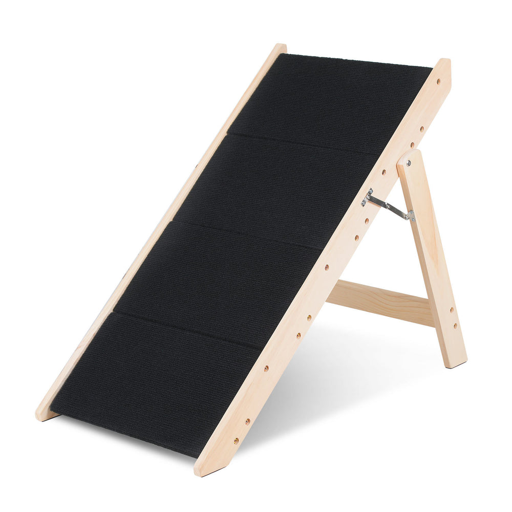 Ikodm 2-in-1 Hundetreppe & Hunderampe aus Holz, 4 Stufen, 65 cm hoch