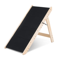 Ikodm 2-in-1 Hundetreppe & Hunderampe aus Holz, 4 Stufen, 65 cm hoch