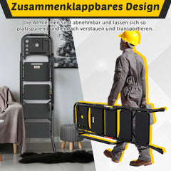 Ikodm Klappbar Leiter 4-Stufen mit abnehmbaren Armlehnen
