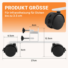 Ikodm Infrarotheizung Standfüße Universel Zubehör Mit Rollen Heizpanel Edelstahl
