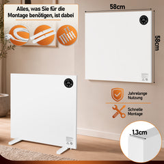 Ikodm Infrarotheizung Elektroheizung Touchdisplay 400W / 750W / 1000W