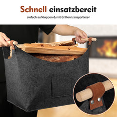 Ikodm Kaminholzkorb Holzkorb für Kaminholz Aufbewahrungskorb Brennholzkorb Kaminholz