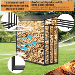 Ikodm Kaminholzregal Metall 185x70x185cm Unterstand mit Dach