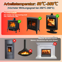 Ikodm Kaminventilator 6 Blatt mit Thermometer
