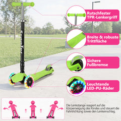 Ikodm Kinderroller Faltbar mit LED Leuchtenden Räder