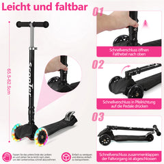 Ikodm Kinderroller Faltbar mit LED Leuchtenden Räder