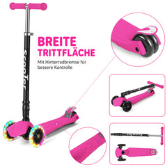 Ikodm Kinderroller Faltbar mit LED Leuchtenden Räder