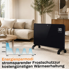 Ikodm Konvektor Heizung, Elektroheizung aus Glas, WLAN-App