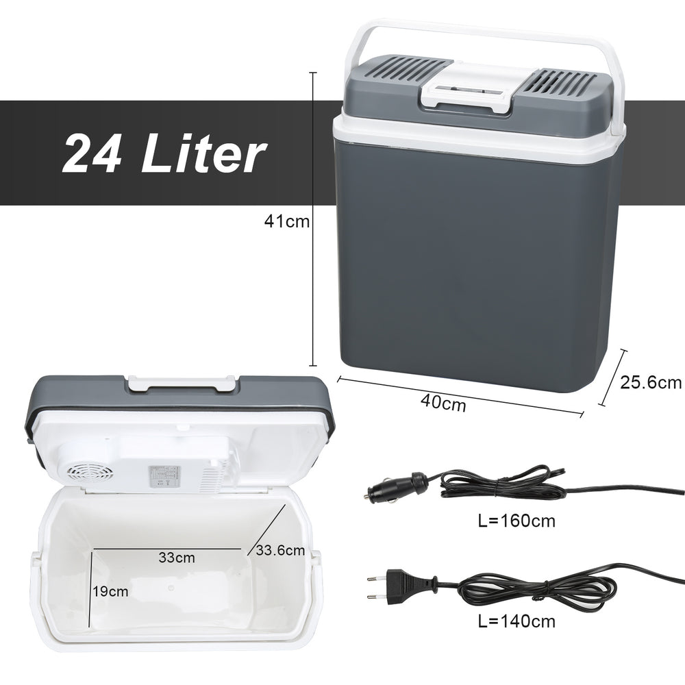 Ikodm Elektrische Kühlbox 24 L mit Kühl- und Warmhaltefunktion, 12 V/230 V