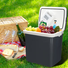 Ikodm 24 Liter Kühlbox Thermo-Elektrische 12V 230V,Mini-Kühlschrank KÜHLT und WÄRMT,Auto-Kühlbox mit ECO-Modus, für Auto Camping